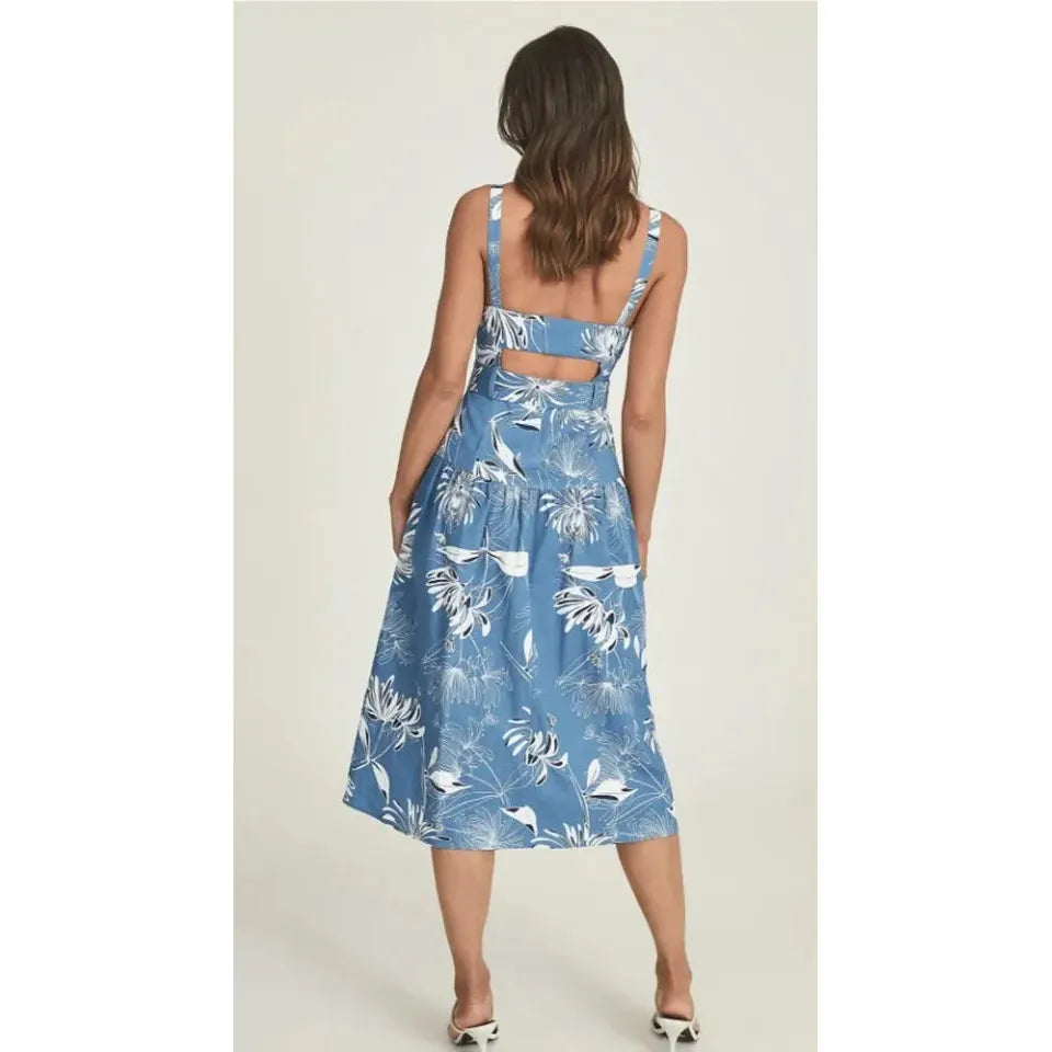 Noah Printed Midi Dress Reiss Reiss