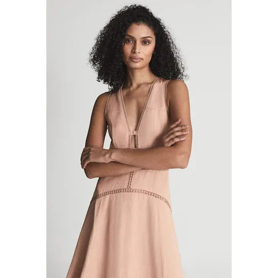 Leena Linen Dress Reiss Reiss