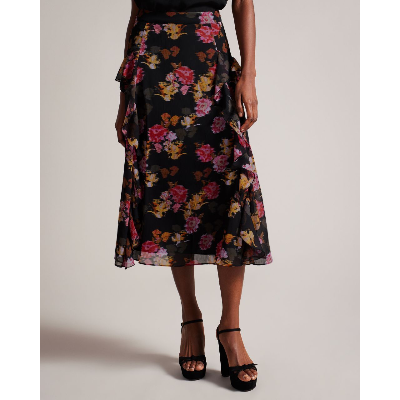 PATTSIE Ruffled Midi Skirt