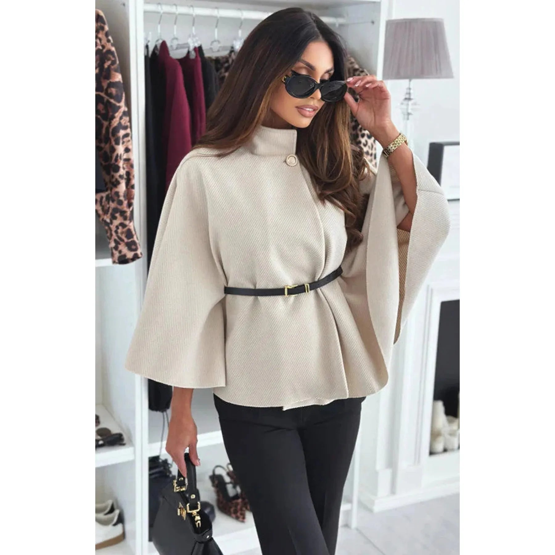 ASHA Belted Cape Duchess Boutique