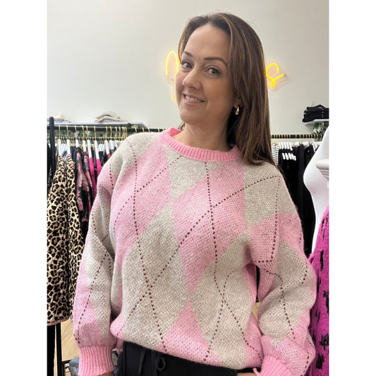 FERN Argyle Knit Estee Brown Paris